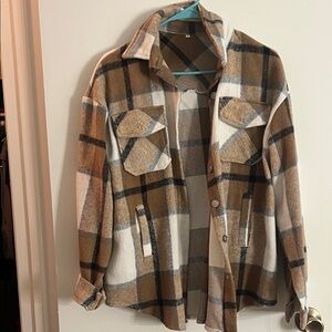 Plaid Button-Up Jacket
